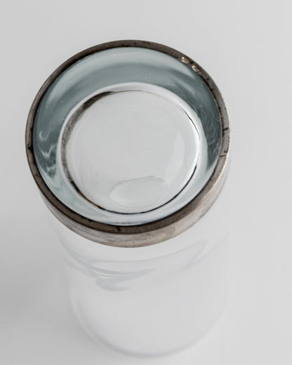 Vintage Trinkglas Set von 6 mit Silberrand und Ährenmuster