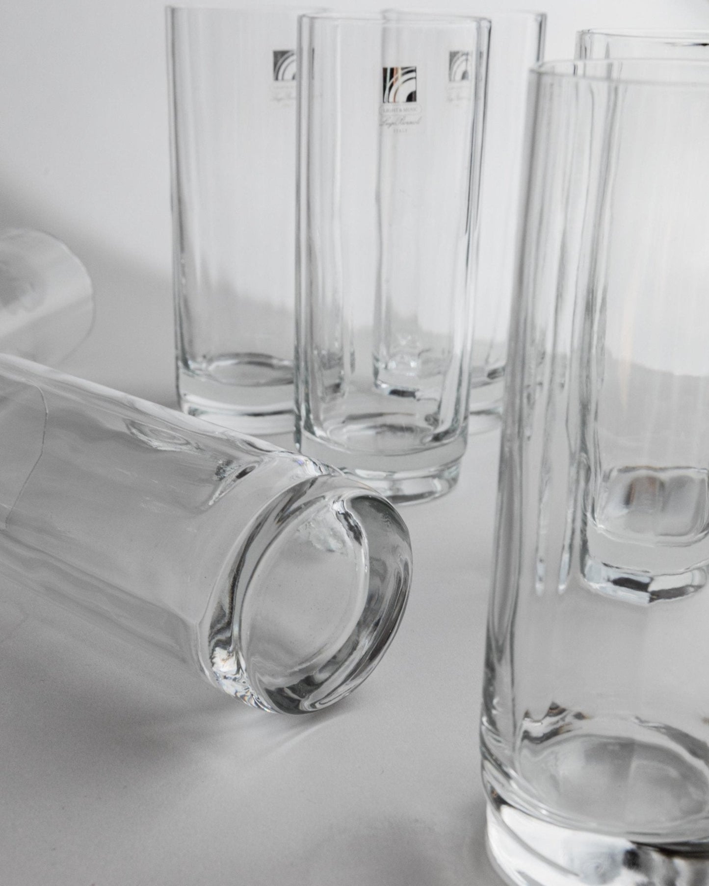 Vintage Trinkglas Set von 8 Flower Shape von Luigi Bormioli für Bormioli