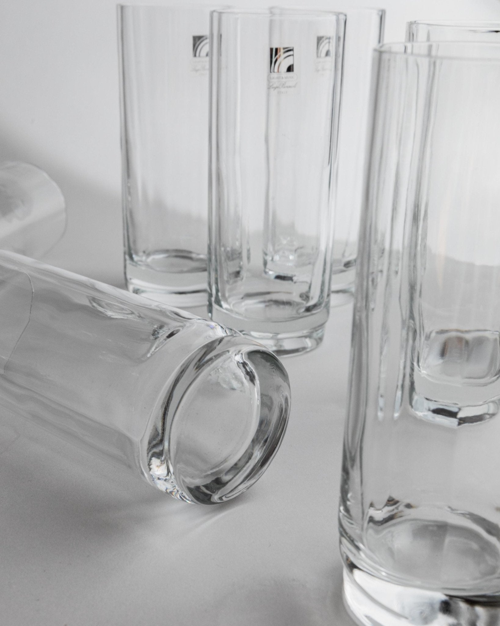 Vintage Trinkglas Set von 8 Flower Shape von Luigi Bormioli für Bormioli