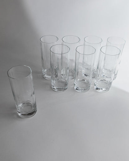 Vintage Trinkglas Set von 8 Flower Shape von Luigi Bormioli für Bormioli