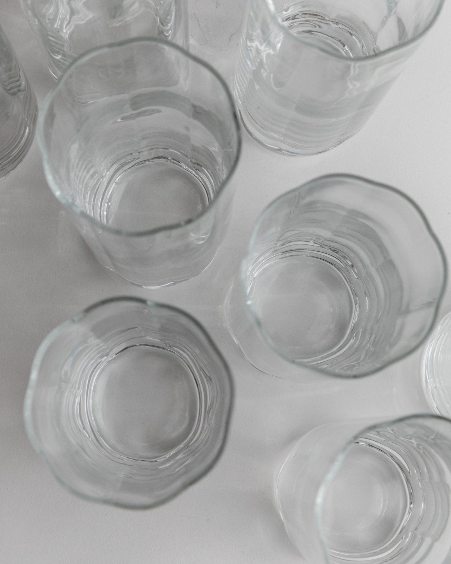 Vintage Trinkglas Set von 8 Flower Shape von Luigi Bormioli für Bormioli