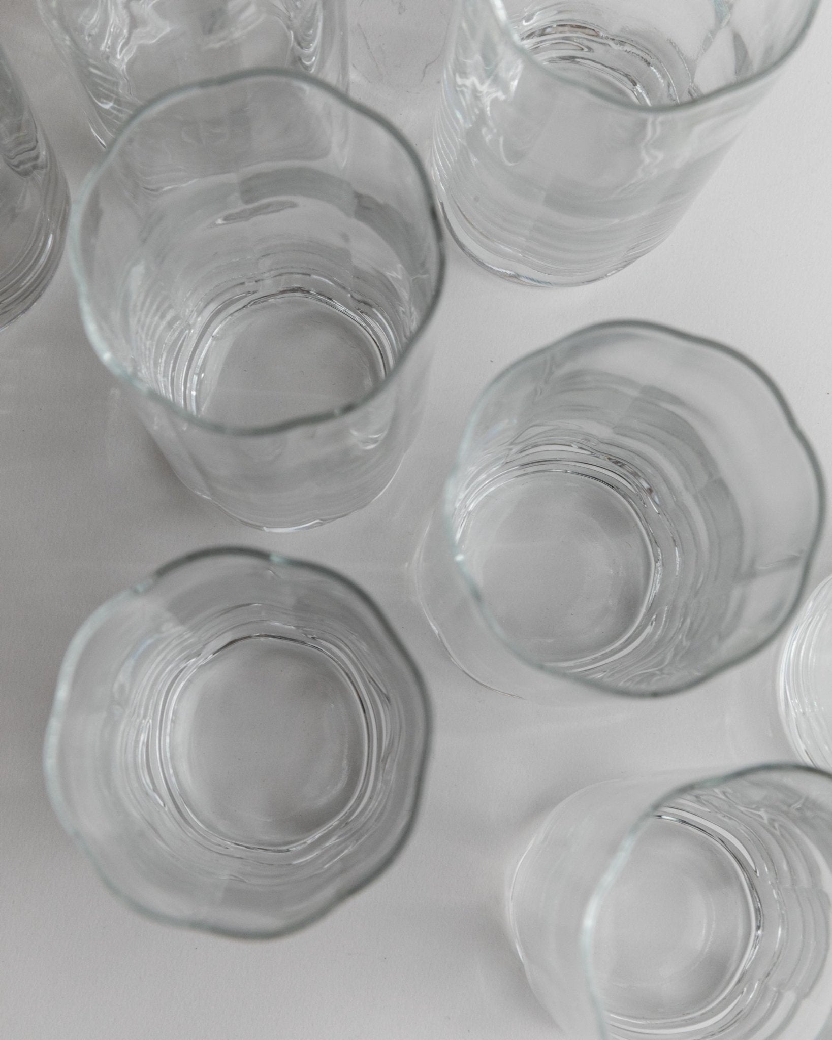 Vintage Trinkglas Set von 8 Flower Shape von Luigi Bormioli für Bormioli