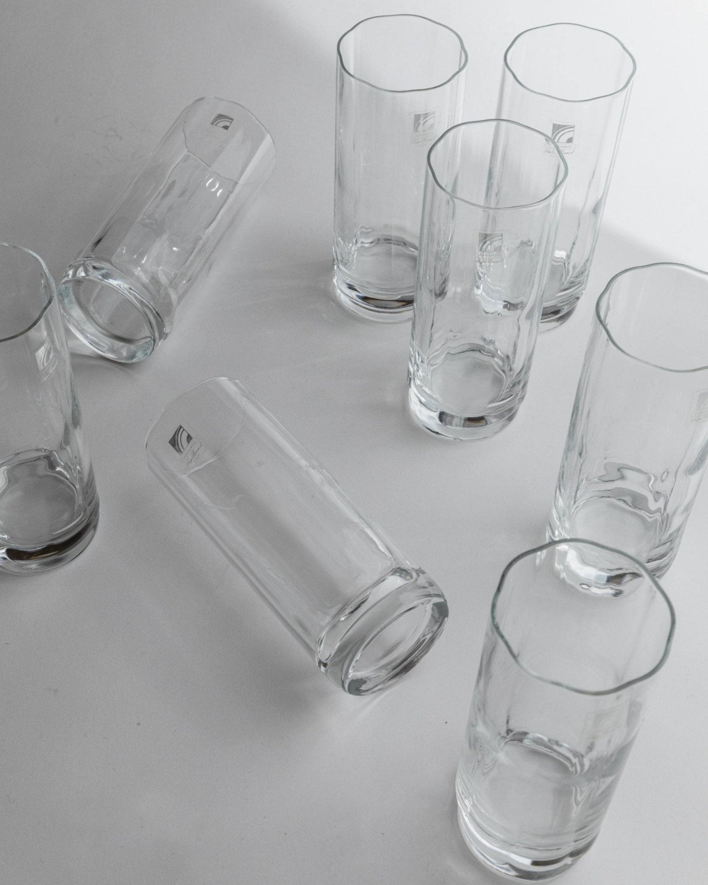 Vintage Trinkglas Set von 8 Flower Shape von Luigi Bormioli für Bormioli