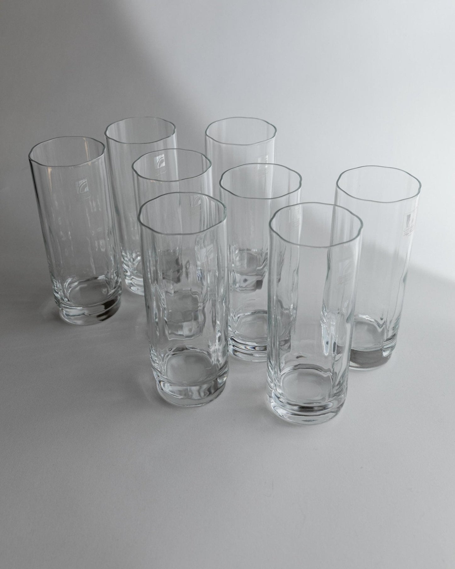 Vintage Trinkglas Set von 8 Flower Shape von Luigi Bormioli für Bormioli