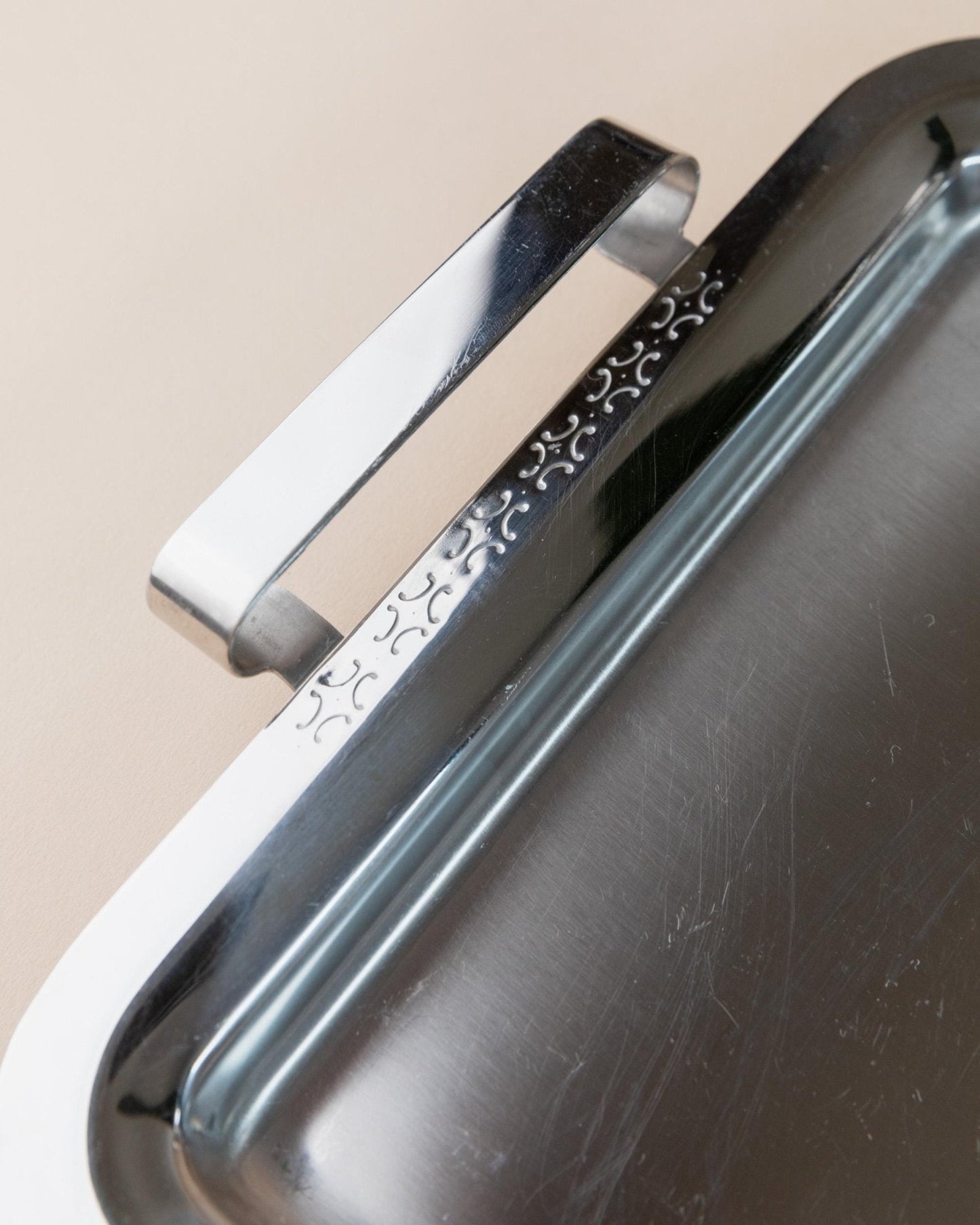 Vintage Trinkset Set von 6 mit Tablett, Edelstahl, Italien 1970er, spülmaschinenfest