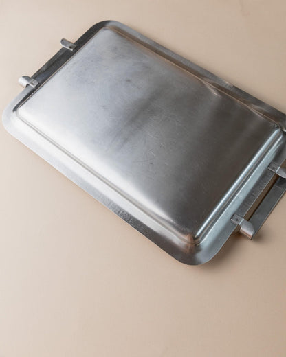 Vintage Trinkset Set von 6 mit Tablett, Edelstahl, Italien 1970er, spülmaschinenfest