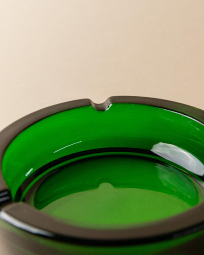 Vintage ashtray glass green Mid Century Design Italy 1970s