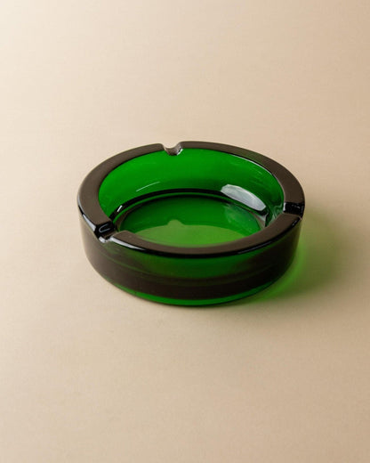 Vintage ashtray glass green Mid Century Design Italy 1970s