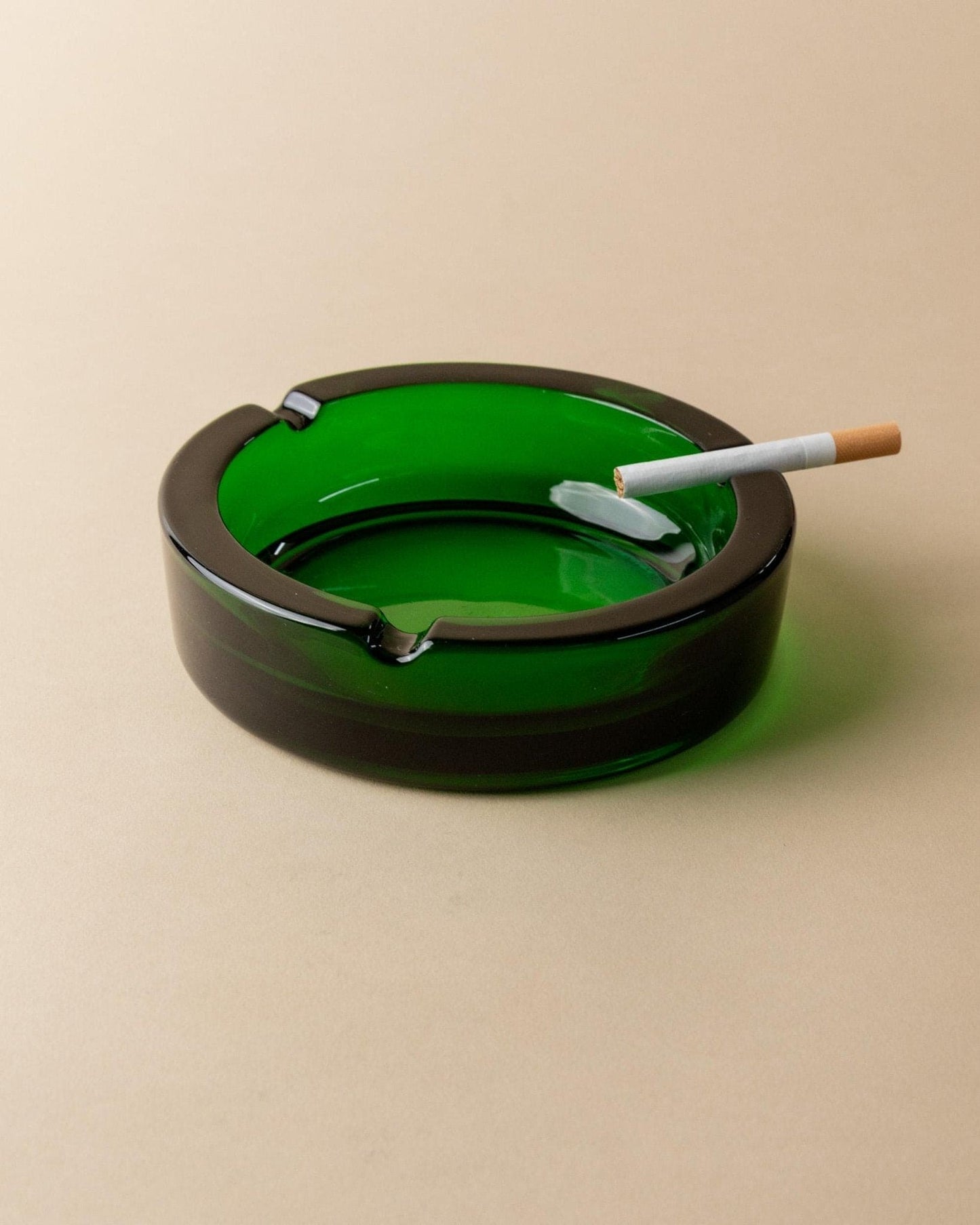 Vintage ashtray glass green Mid Century Design Italy 1970s