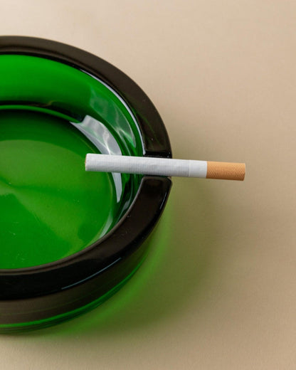 Vintage ashtray glass green Mid Century Design Italy 1970s