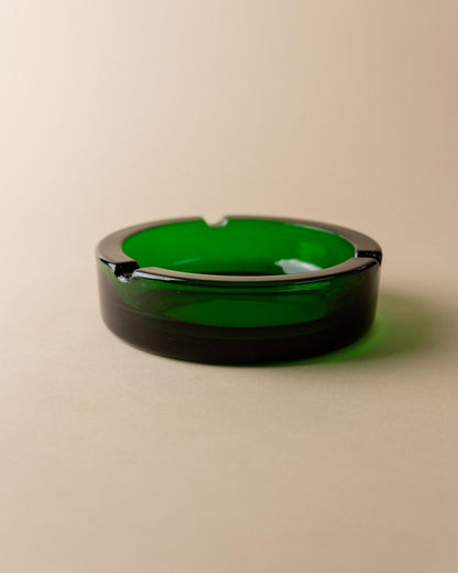 Vintage ashtray glass green Mid Century Design Italy 1970s
