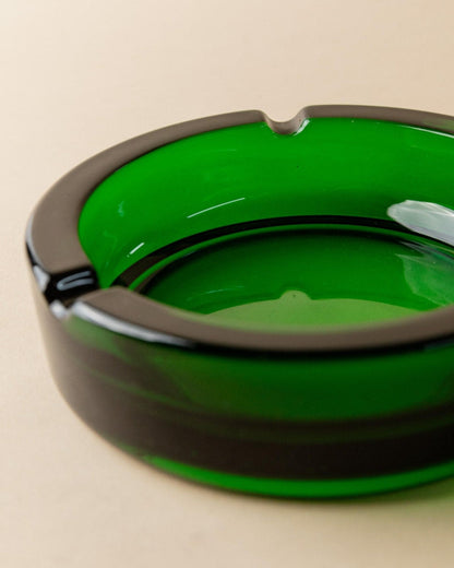Vintage ashtray glass green Mid Century Design Italy 1970s