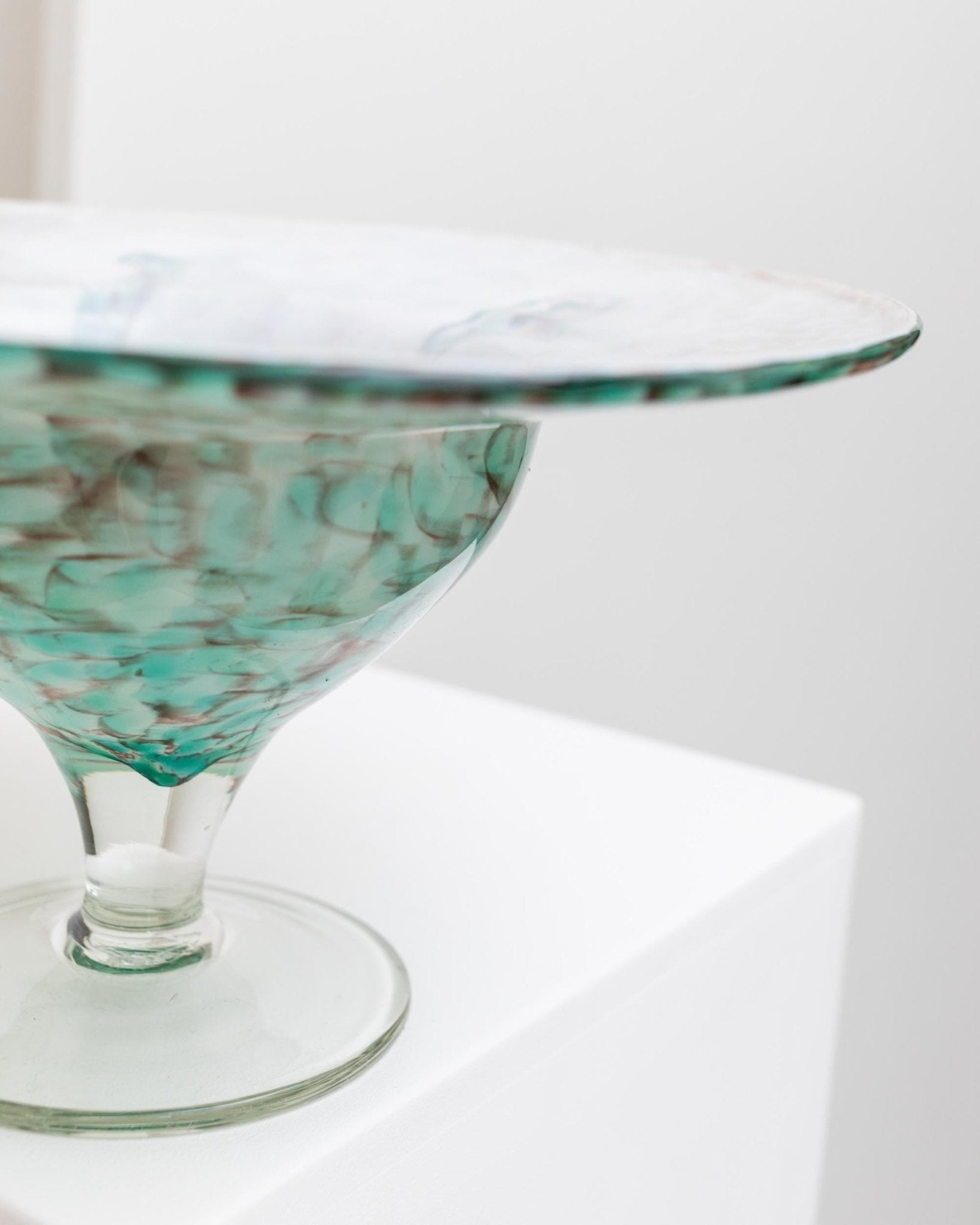 Vintage Glasschale von Hans Jürgen Richartz für Mathildenhütte Solingen, türkis