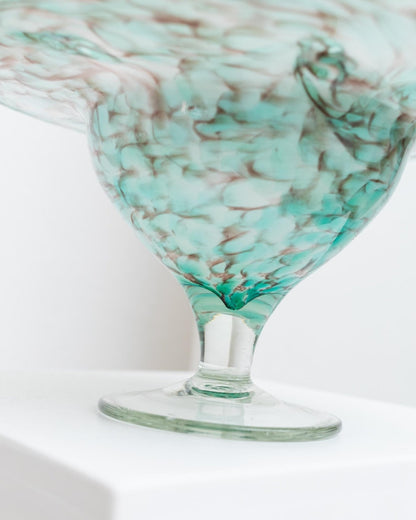 Vintage Glasschale von Hans Jürgen Richartz für Mathildenhütte Solingen, türkis