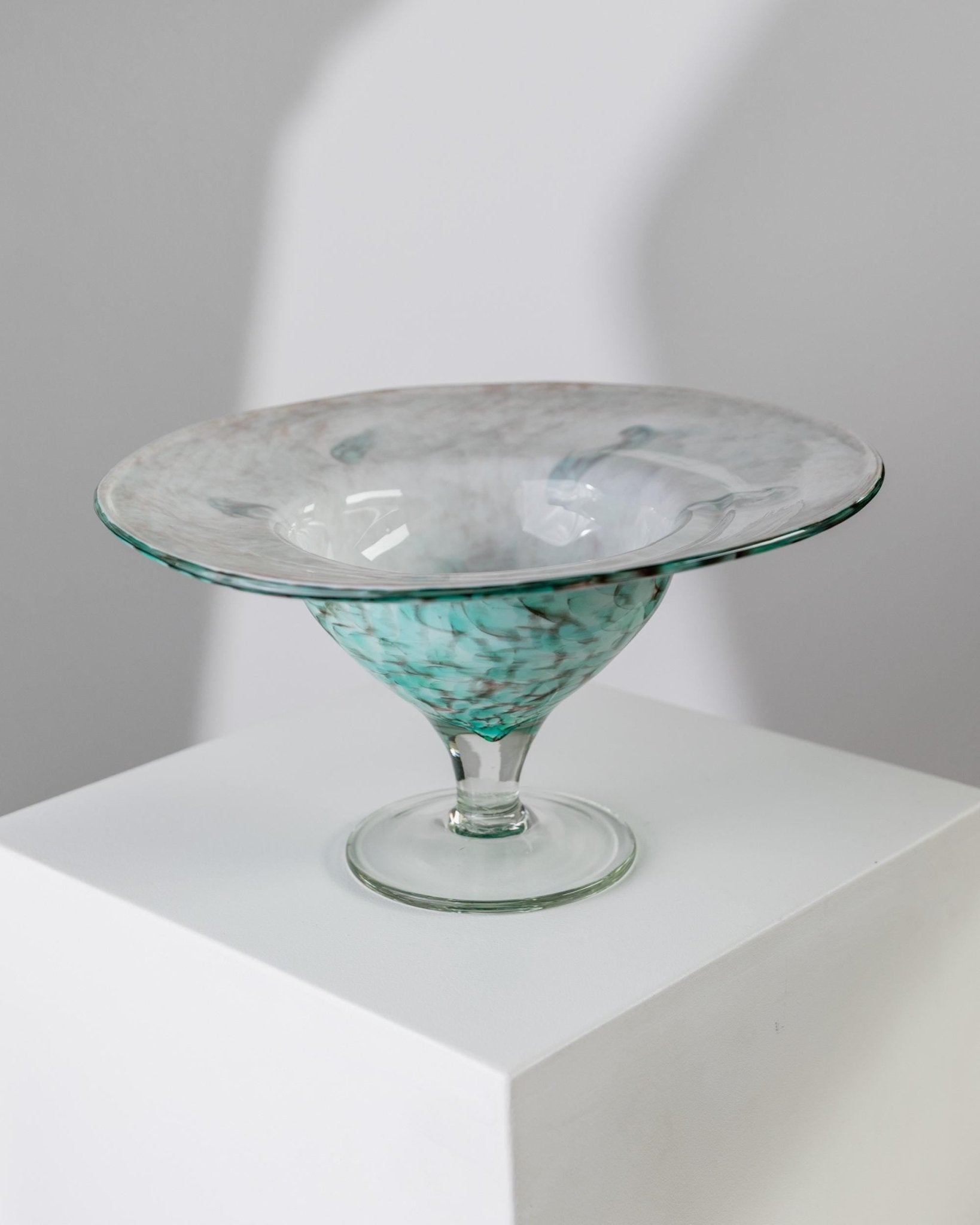 Vintage Glasschale von Hans Jürgen Richartz für Mathildenhütte Solingen, türkis