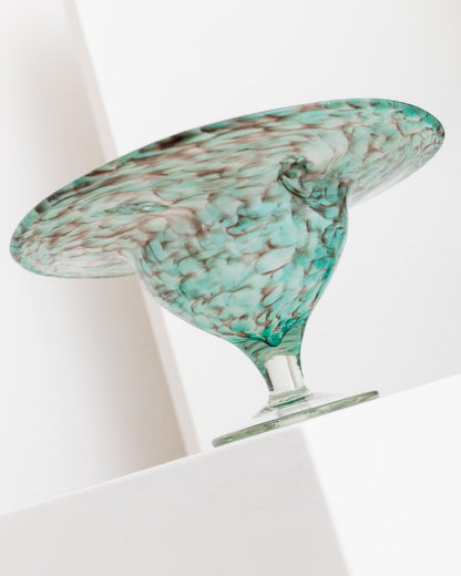 Vintage Glasschale von Hans Jürgen Richartz für Mathildenhütte Solingen, türkis