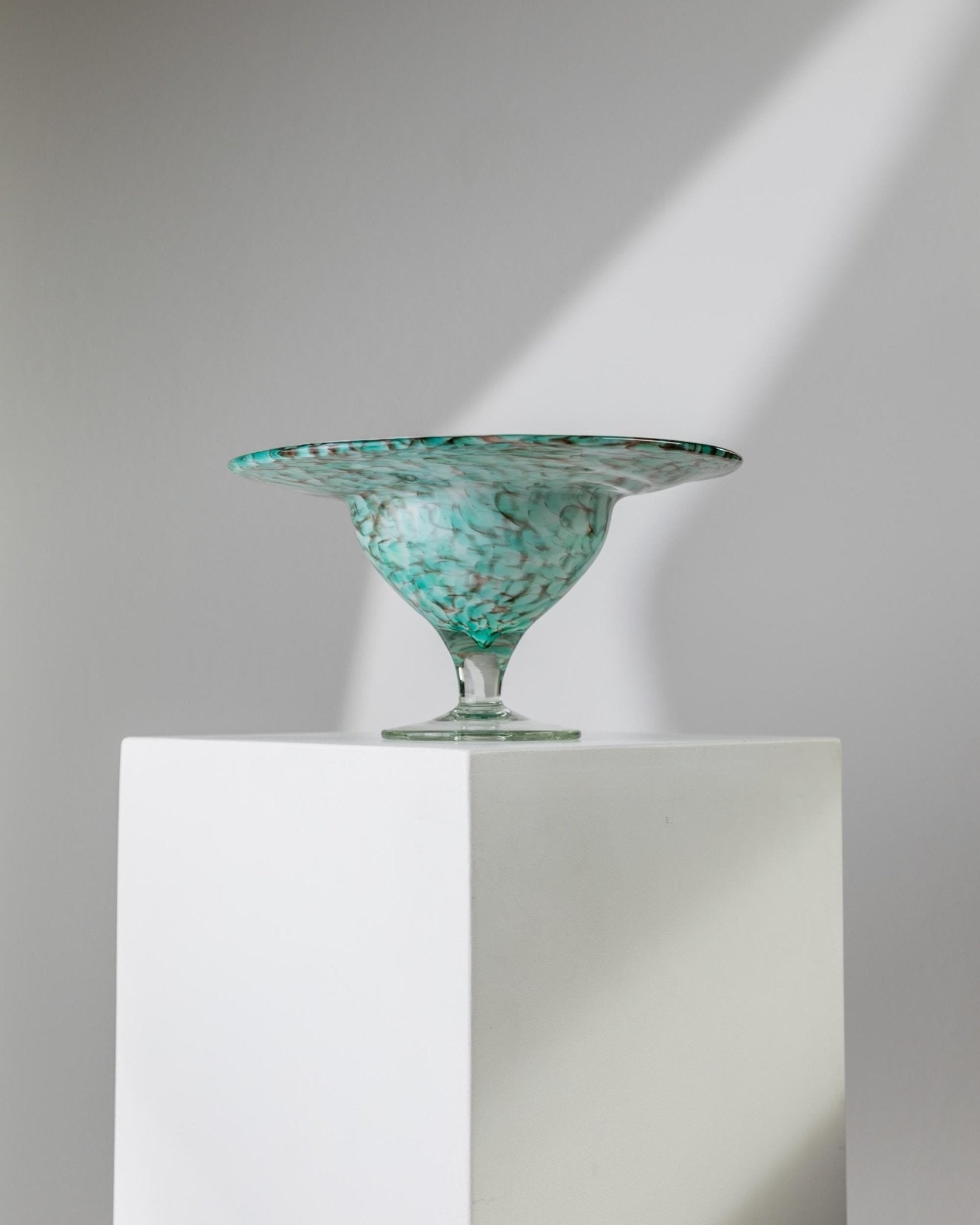 Vintage Glasschale von Hans Jürgen Richartz für Mathildenhütte Solingen, türkis
