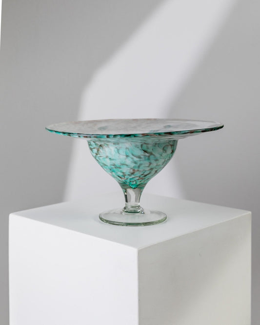 Vintage Glasschale von Hans Jürgen Richartz für Mathildenhütte Solingen, türkis