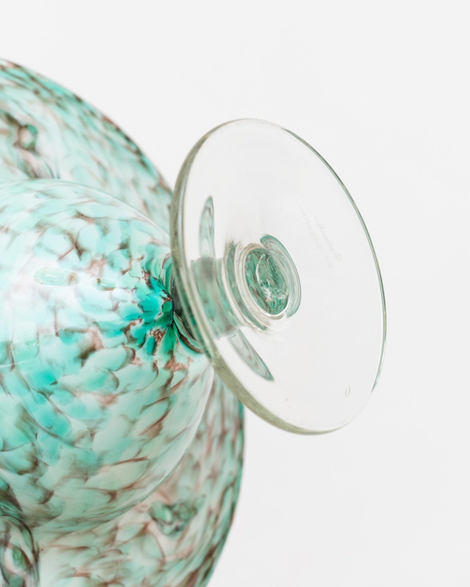 Vintage Glasschale von Hans Jürgen Richartz für Mathildenhütte Solingen, türkis