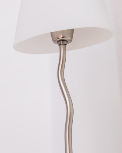 Vintage Tischlampe Zig Zag Memphis Design aus Glas und Metall, Italien 1980er