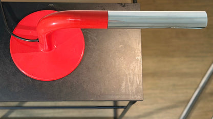 Tischlampe "Gulp" von Ingo Maurer für Design M, Rot und Chrom