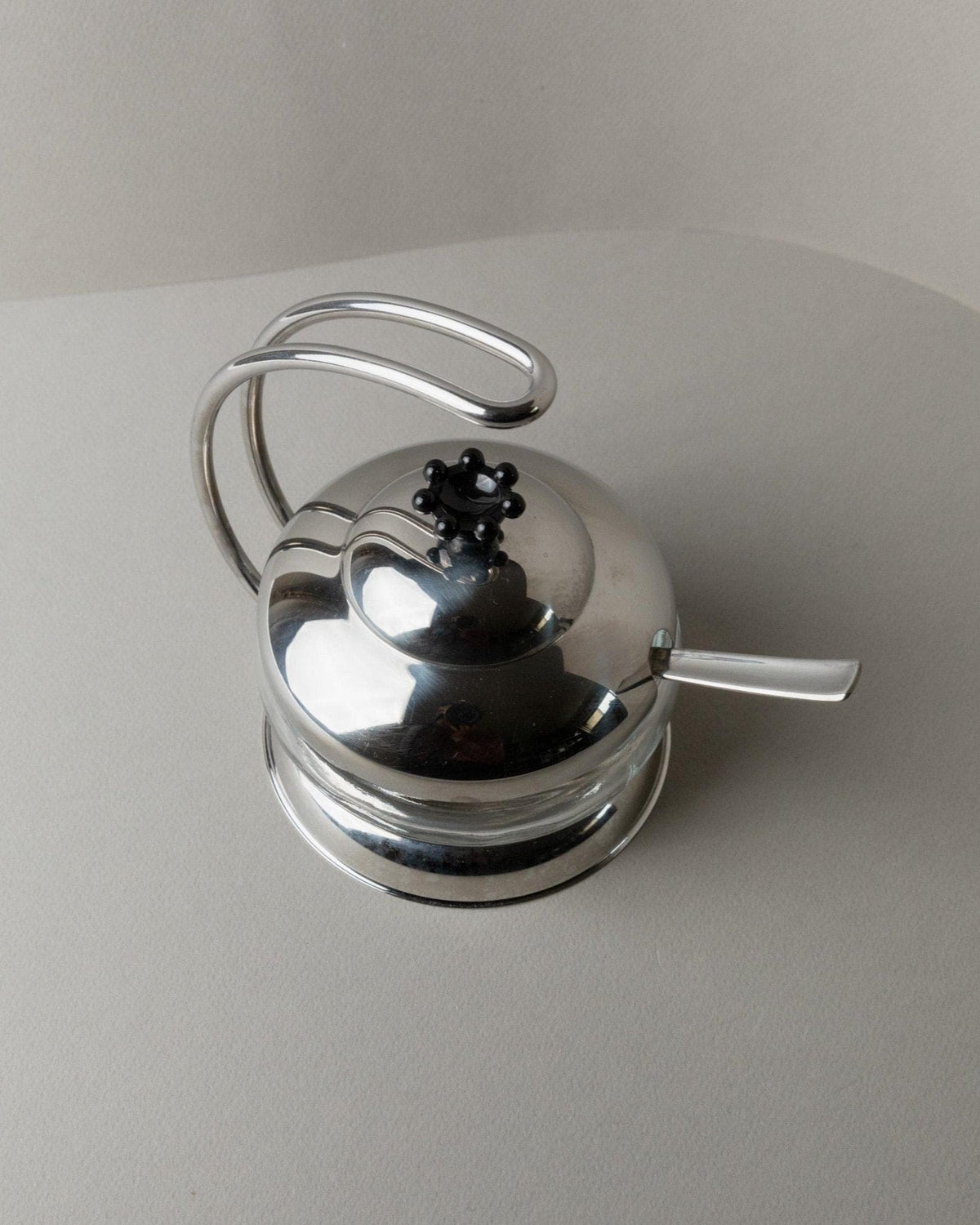 Vintage lidded box made of stainless steel by WMF for jam, parmesan, sugar 1980s