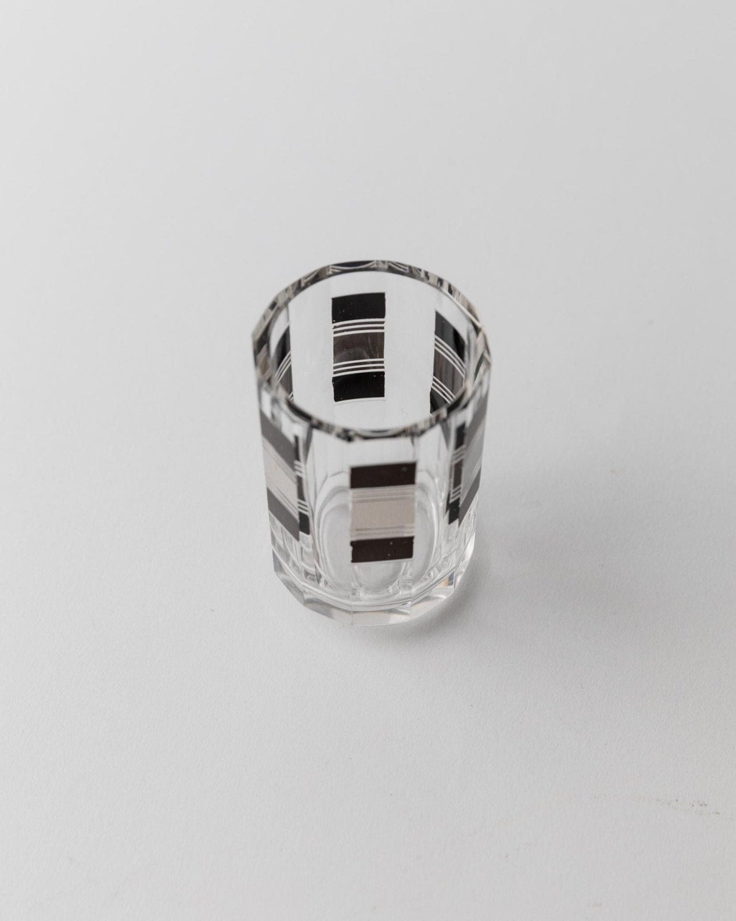 Vintage Art Deco Liqueur Set by Karl Palda Crystal Glass with Silver Details Set of 5