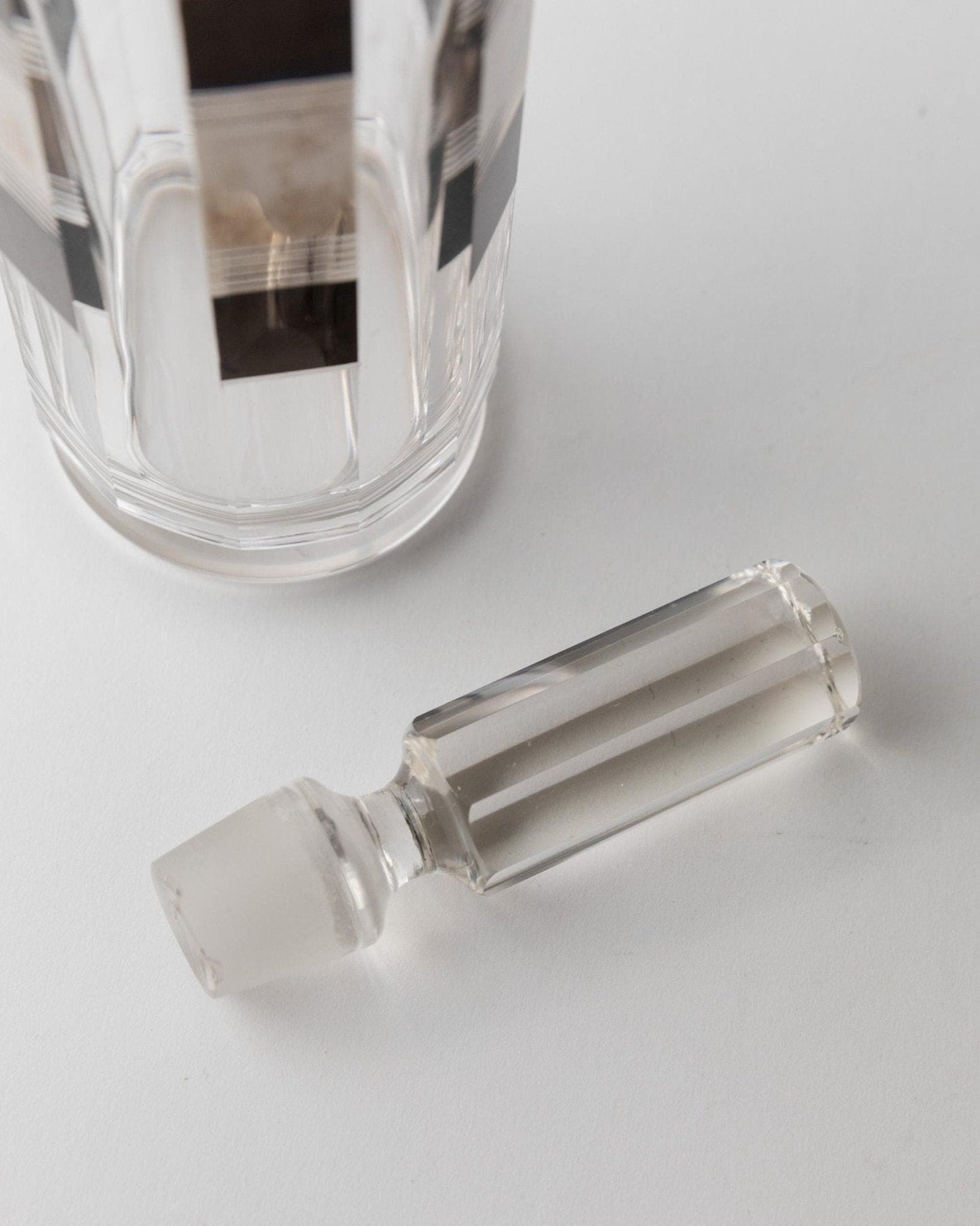 Vintage Art Deco Liqueur Set by Karl Palda Crystal Glass with Silver Details Set of 5