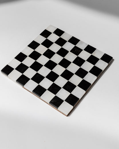 Vintage Schachbrett Marmor mit Schachfiguren von Italien 1960er, elegantes Brettspiel