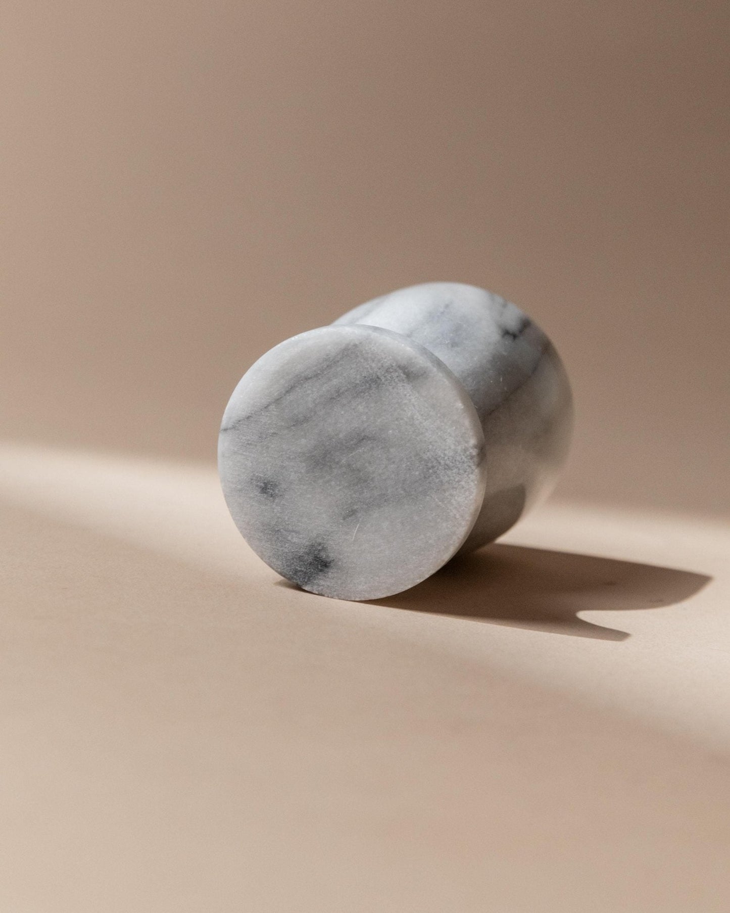 Vintage Eierbecher Set von 6 aus Marmor, grau-weiß, handgefertigt, Italien