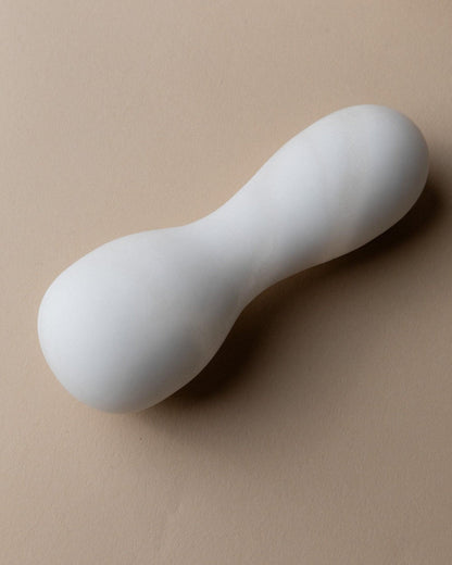 Vintage Mörser und Stößel Marmor Weiß Mid Century Design Italien 1980er