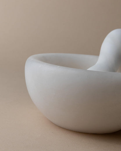 Vintage Mörser und Stößel aus Marmor