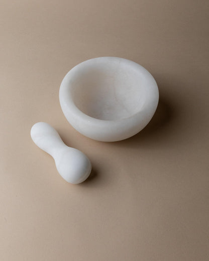 Vintage Mörser und Stößel aus Marmor