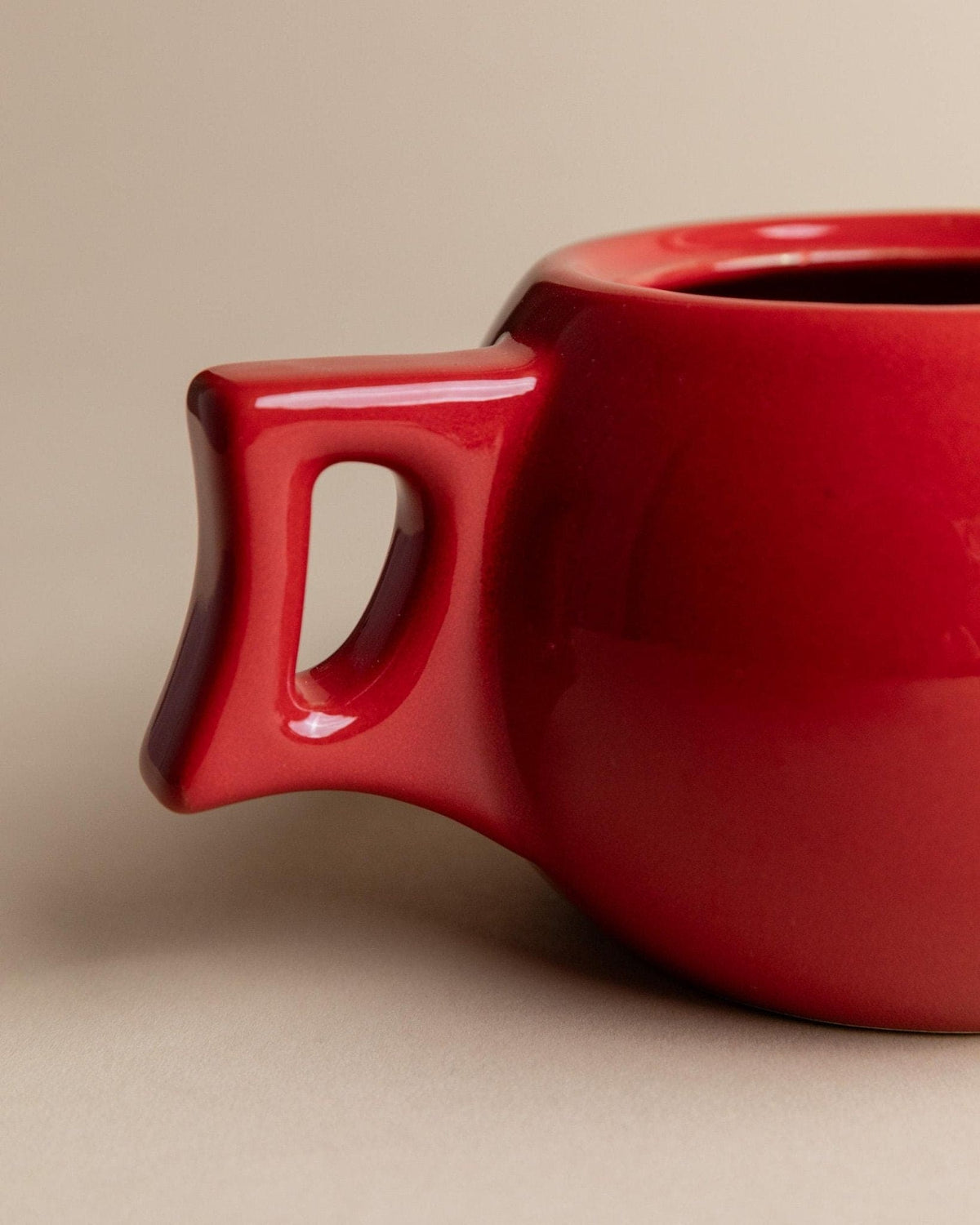 Cafetière Moka Vintage avec pot en céramique par Caffe Cellana rouge Pop Art Design années 1980