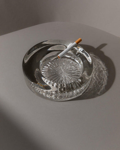 Vintage Ashtray Murano Glass Asymmetrical Italy 1970s Retro Table Decoration