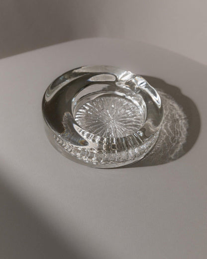 Vintage Ashtray Murano Glass Asymmetrical Italy 1970s Retro Table Decoration