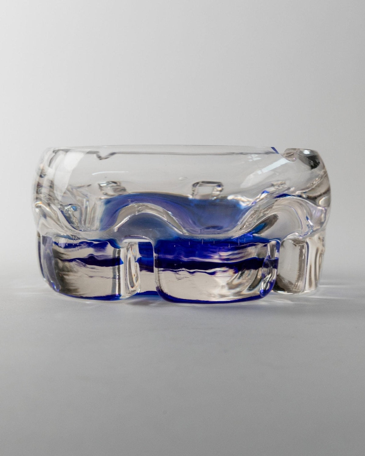 Vintage Aschenbecher Murano Glas blau Vintage Glasobjekt