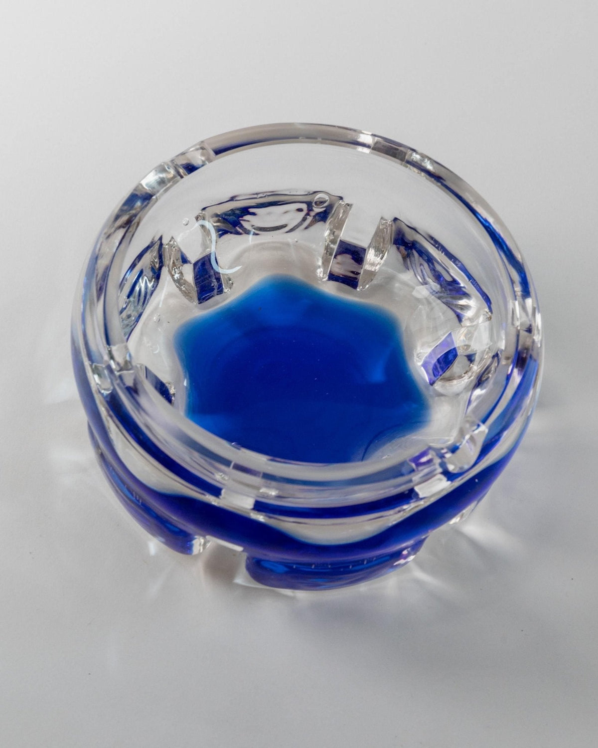 Vintage Aschenbecher Murano Glas blau Vintage Glasobjekt