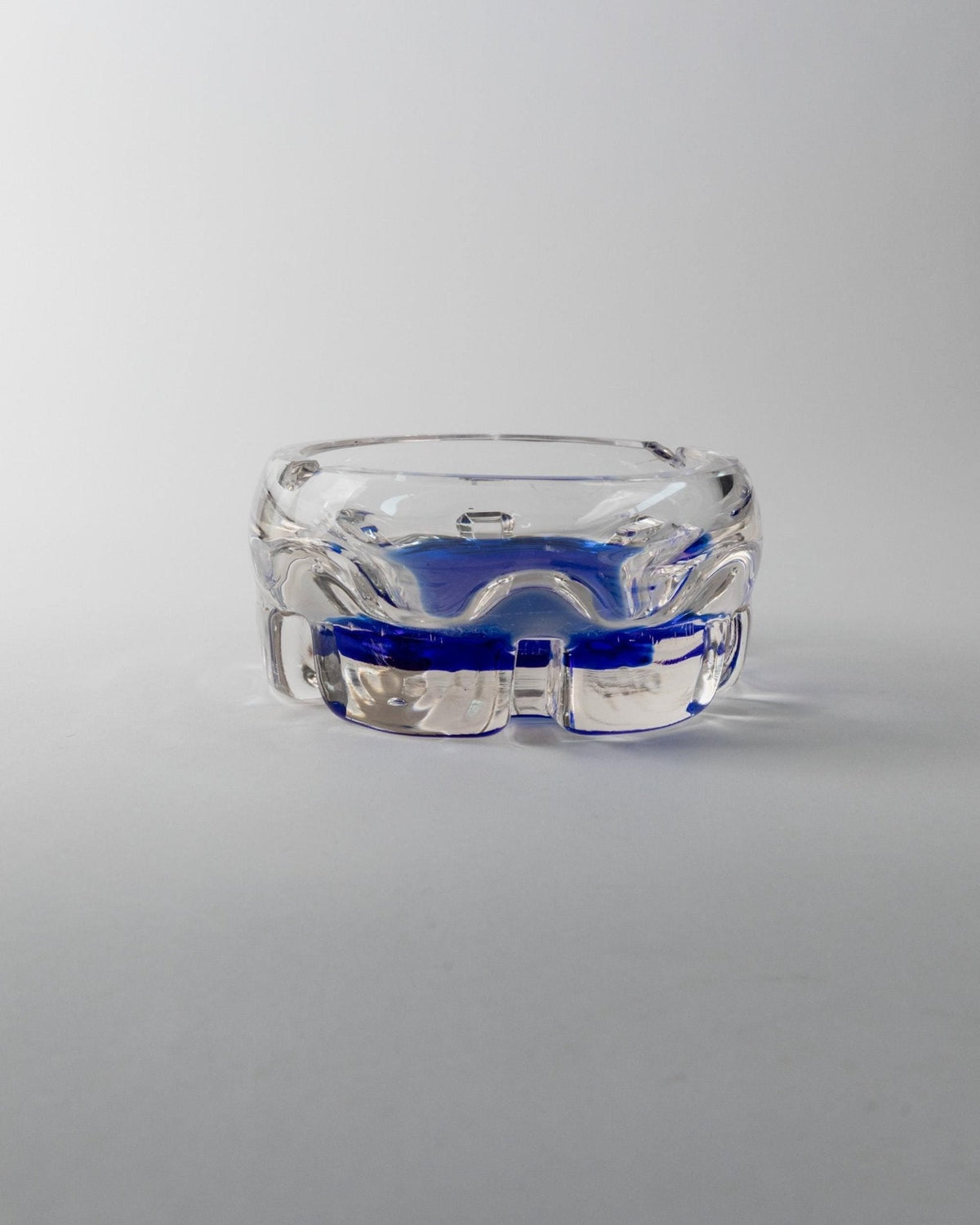Vintage Aschenbecher Murano Glas blau Vintage Glasobjekt