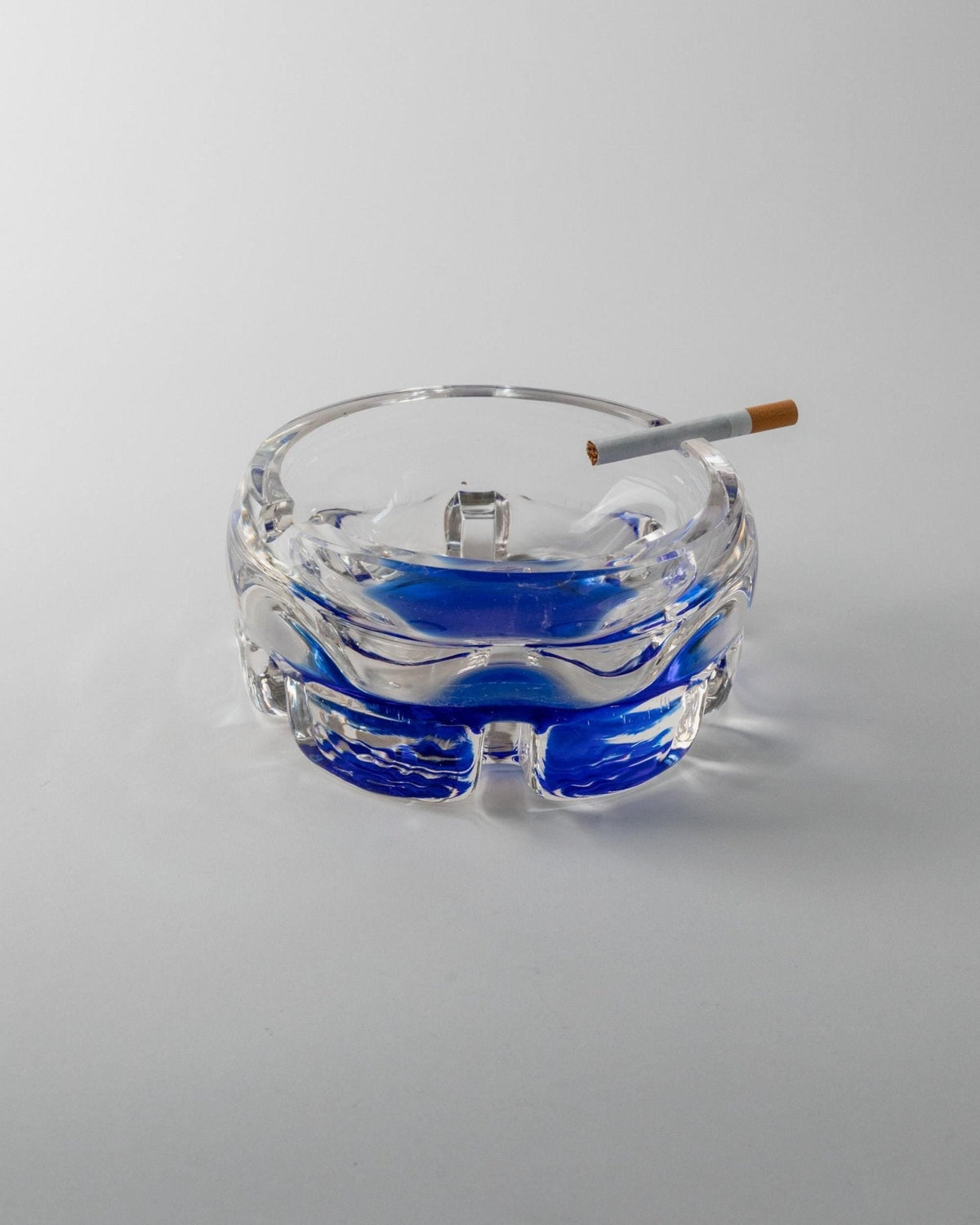 Vintage Aschenbecher Murano Glas blau Vintage Glasobjekt