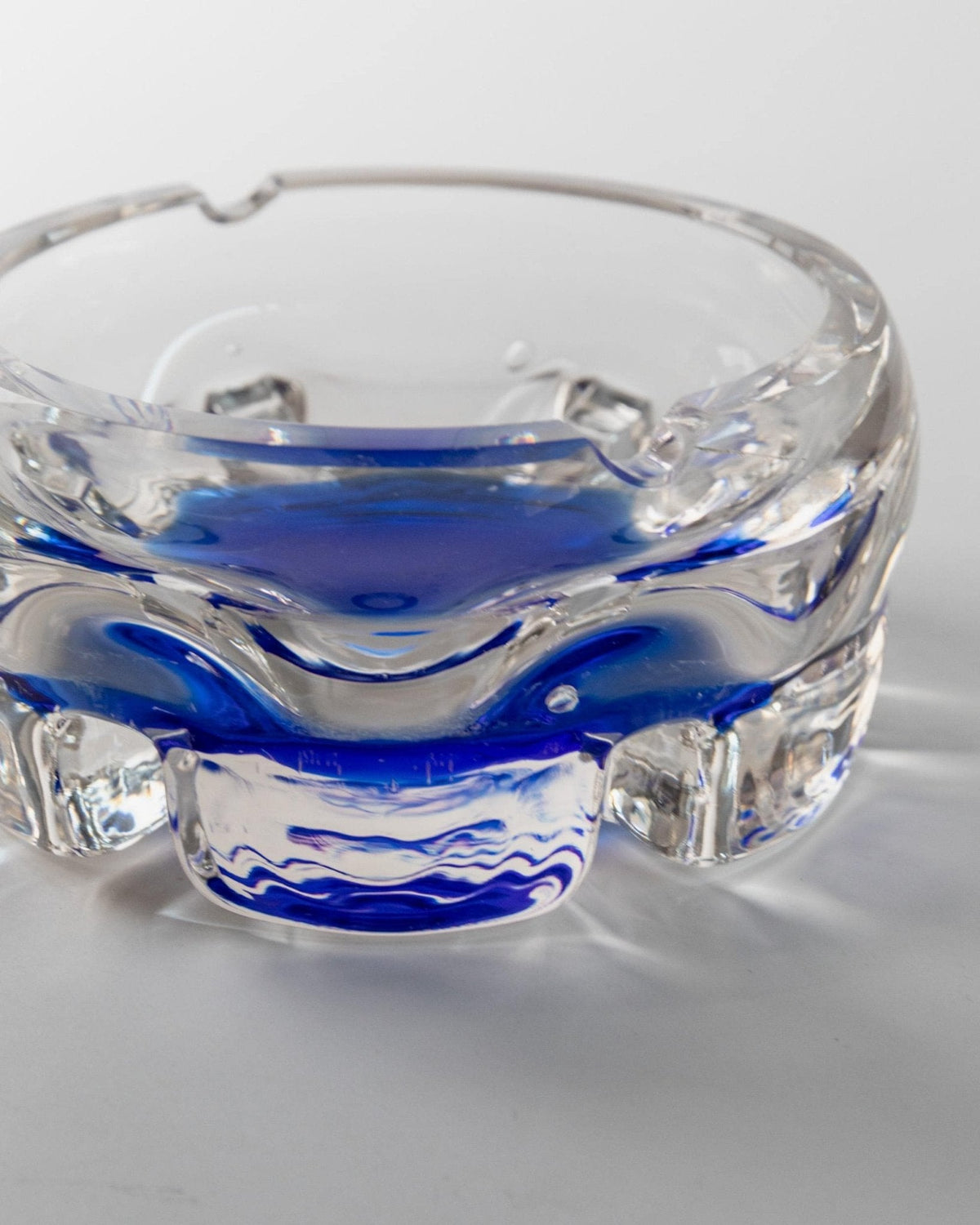 Vintage Aschenbecher Murano Glas blau Vintage Glasobjekt