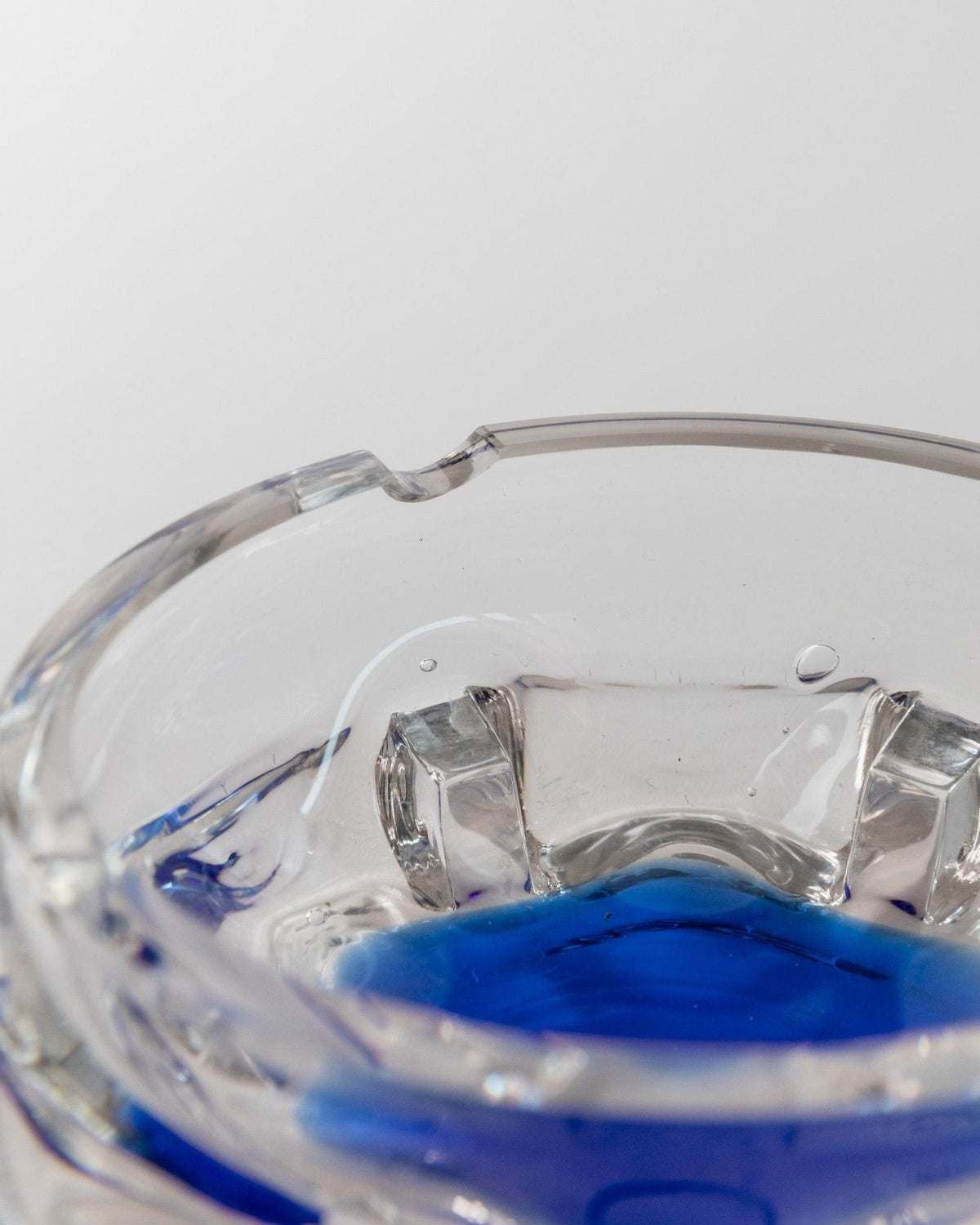 Vintage Aschenbecher Murano Glas blau Vintage Glasobjekt