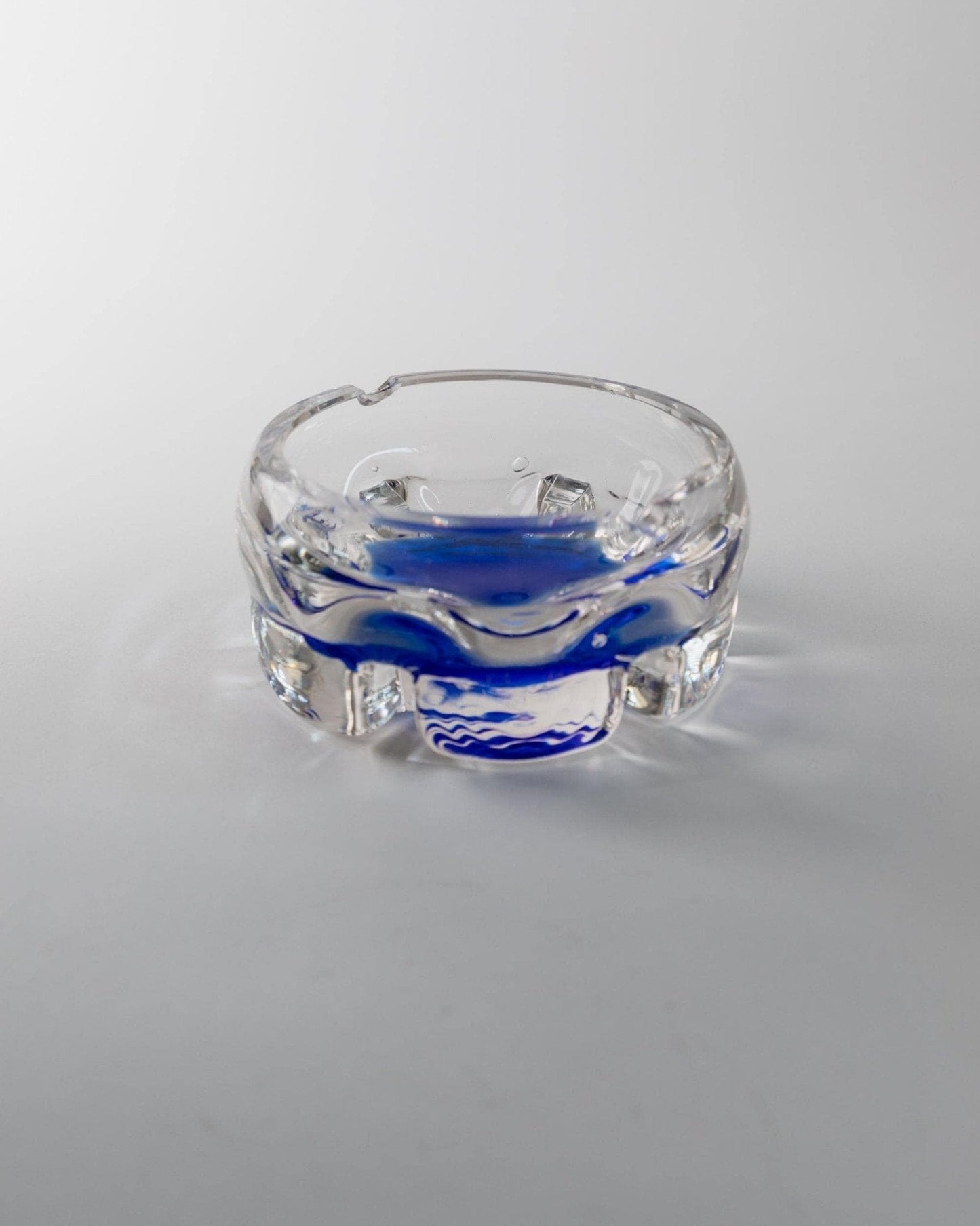 Vintage Aschenbecher Murano Glas blau von Mid Century Design Italien 1970er
