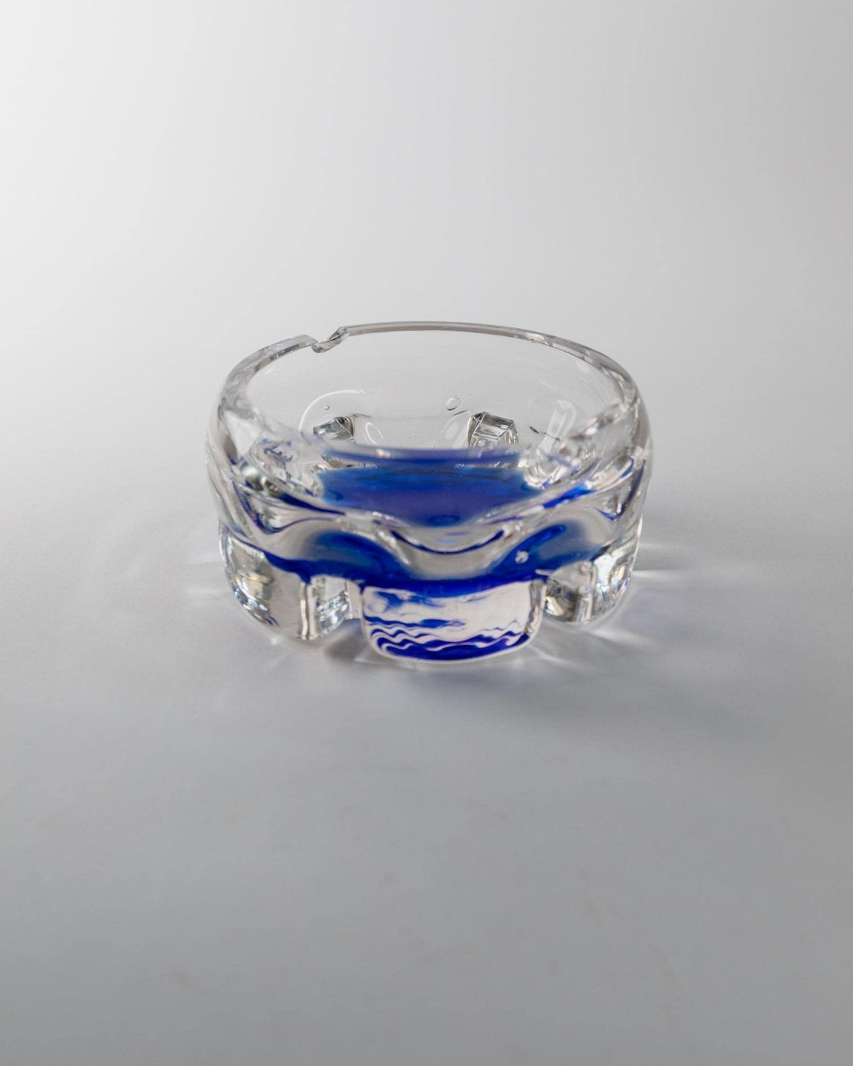 Vintage Aschenbecher Murano Glas blau Vintage Glasobjekt