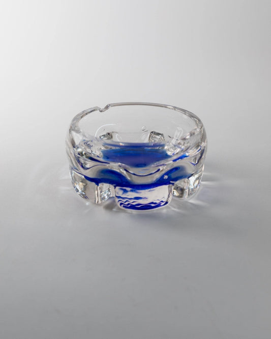 Vintage Aschenbecher Murano Glas blau Vintage Glasobjekt