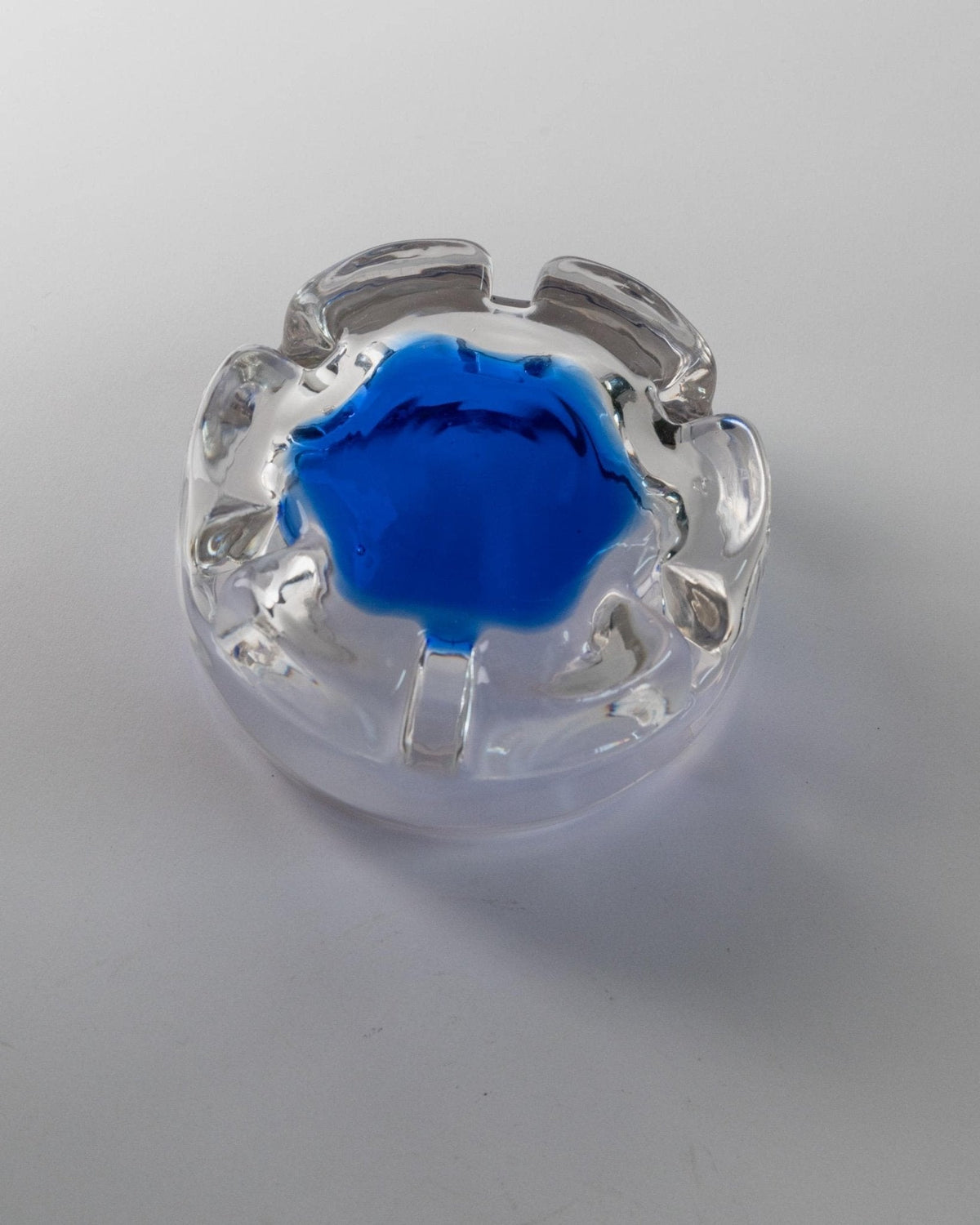 Vintage Aschenbecher Murano Glas blau Vintage Glasobjekt