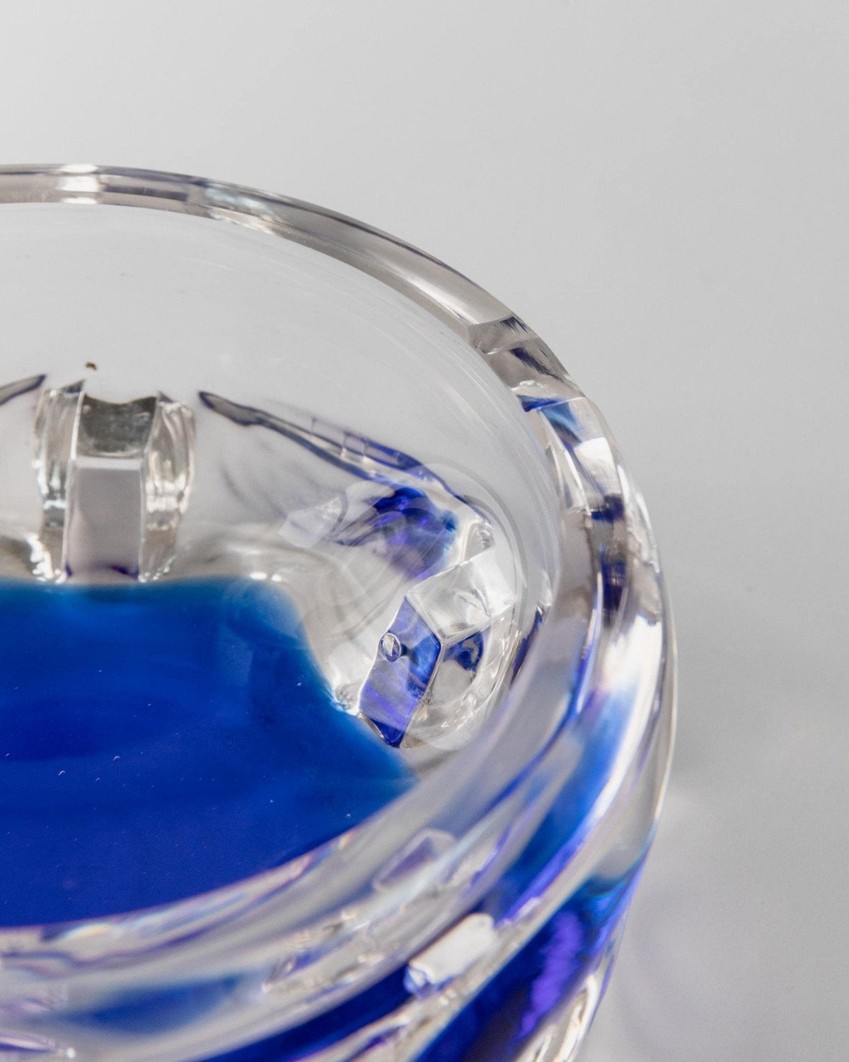 Vintage Aschenbecher Murano Glas blau Vintage Glasobjekt