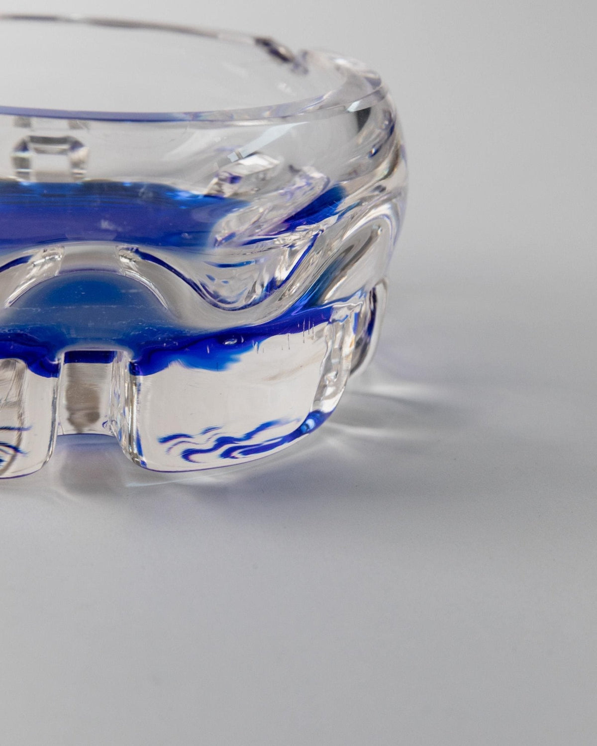 Vintage Aschenbecher Murano Glas blau Vintage Glasobjekt
