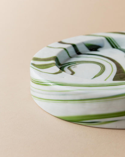 Vintage Schale Murano Glas von Sergio Asti für Venini Grün