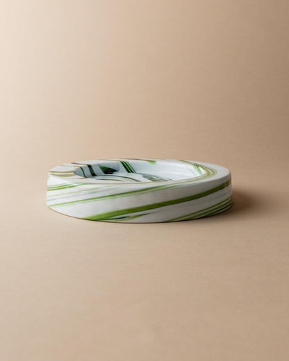 Vintage Schale Murano Glas von Sergio Asti für Venini Grün